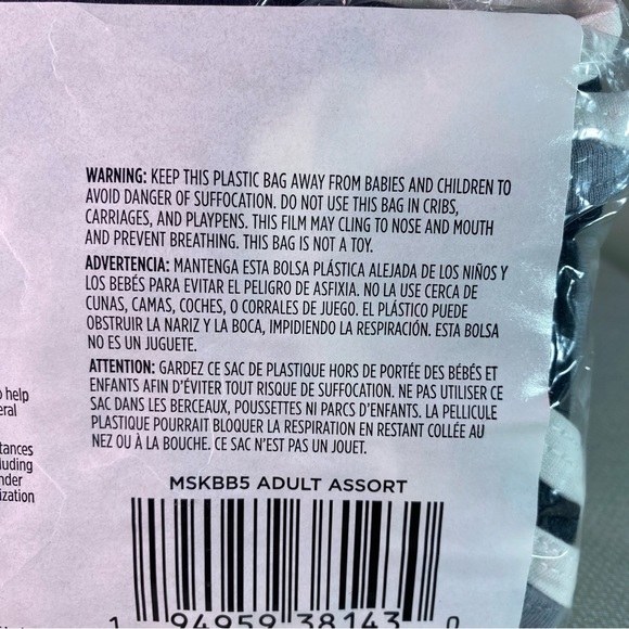 Two- Champion Branded Face Mask Set of 5- 2 Black 2 white 1 Gray Adult Adj nose - Picture 8 of 9